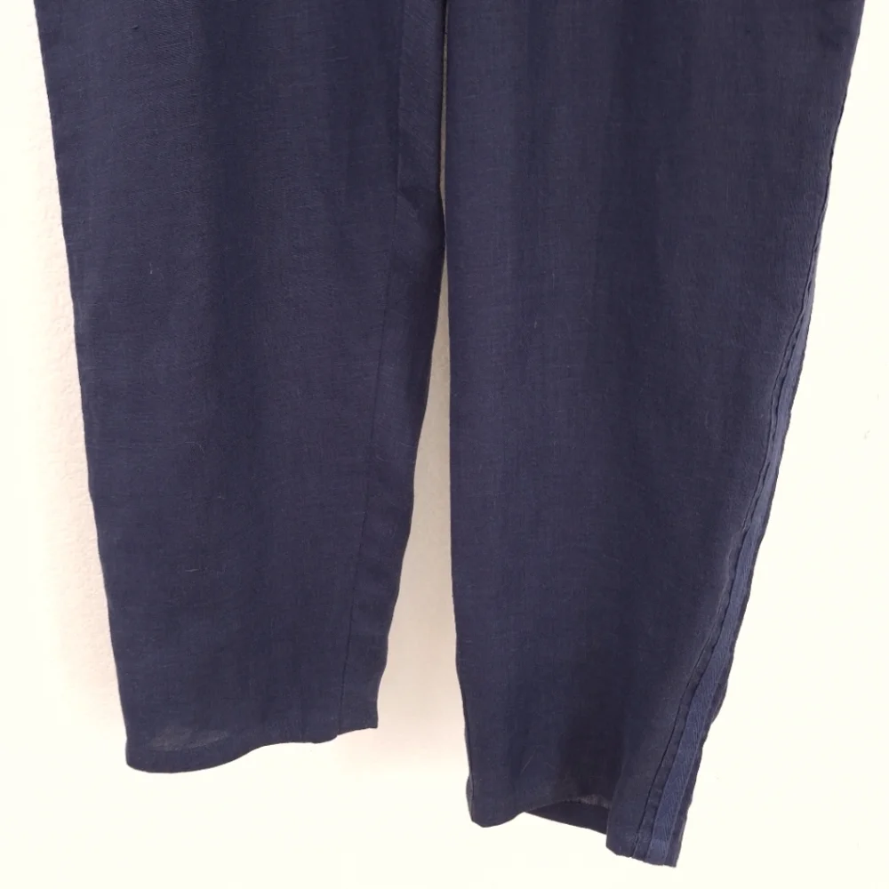 Joie Corrine Navy Linen Sleeveless Jumpsuit